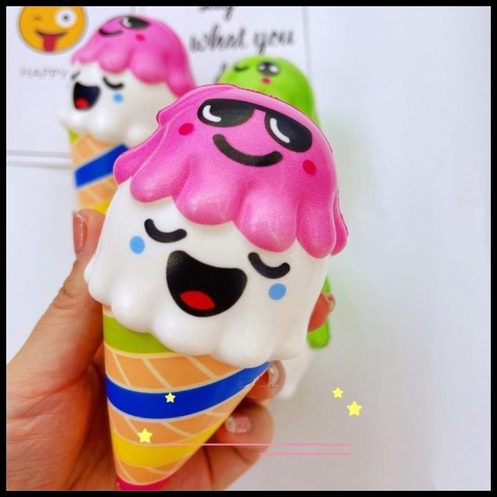 Jual Gratis Ongkir Funny Face Ice Cream Squishy Squishi Es Krim Cone