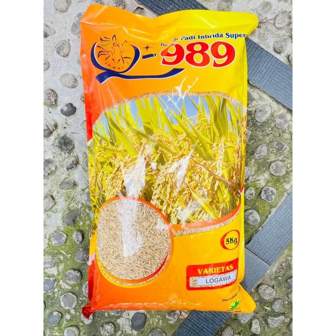 Jual Benih Padi Unggul Varietas Logawa Premium Q 989 Isi Kemasan 5 Kg