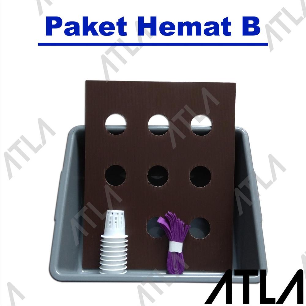 Jual Terbaik Paket Hemat B Custom Kit Hidroponik Wick Bak Tutup Netpot