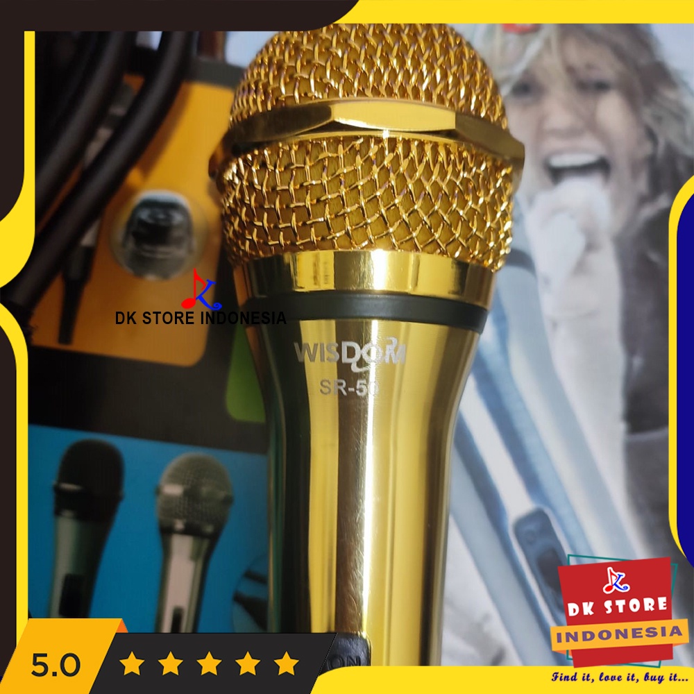 Jual Dynamic Micophone Mic Kabel WISDOM SR 50 Gold Edition Professional