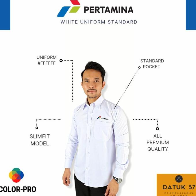 Jual New International Quality Seragam Kemeja Pertamina Putih