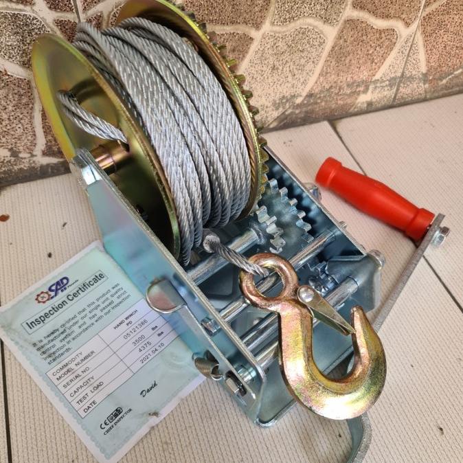 Jual Hand Winch Lbs Katrol Tarik Sling Baja Kg Shopee Indonesia