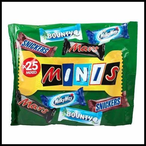 Jual Coklat Minis Mixed Of Bounty Milky Way Mars Snickers Isi 25 Pcs