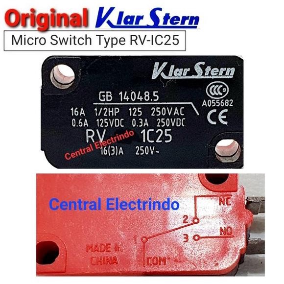 Jual Mini Micro Switch KlarStern RV 165 IC25 Gagang Roda Pendek