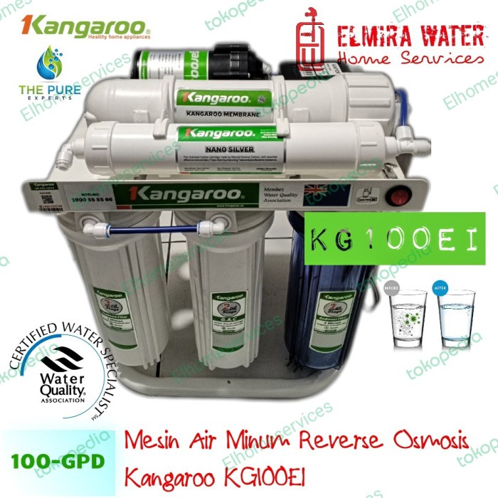 Jual Mesin Air Minum Ro 100 Gpd Kangaroo Water Purifier Kg100Ei