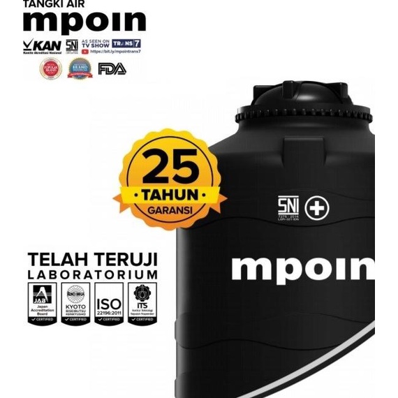 Jual Tangki Air Tandon Toren Mpoin Plus Drain Liter Shopee