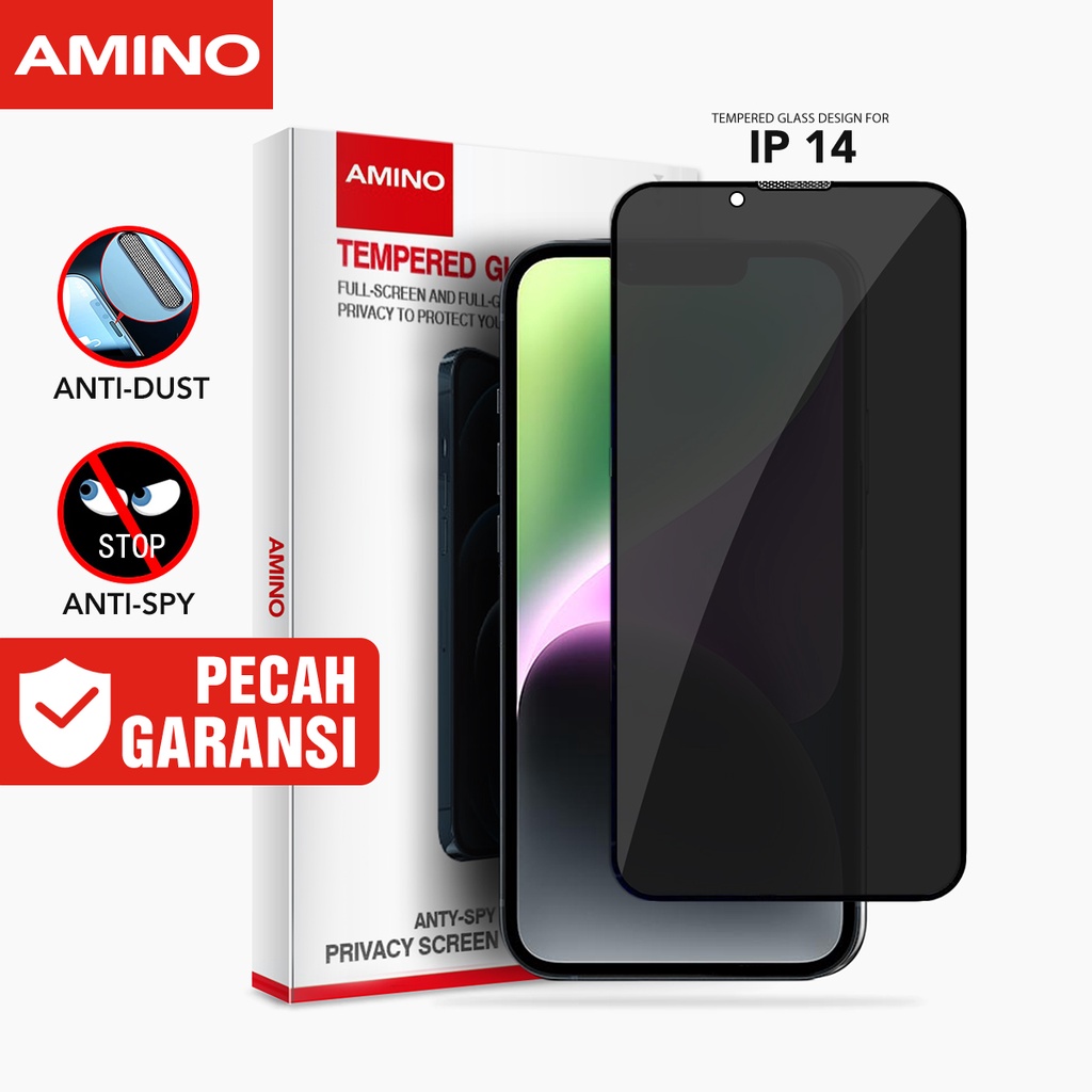 Jual Amino Anti Spy Tempered Glass Untuk Iphone Privacy Glass Dust