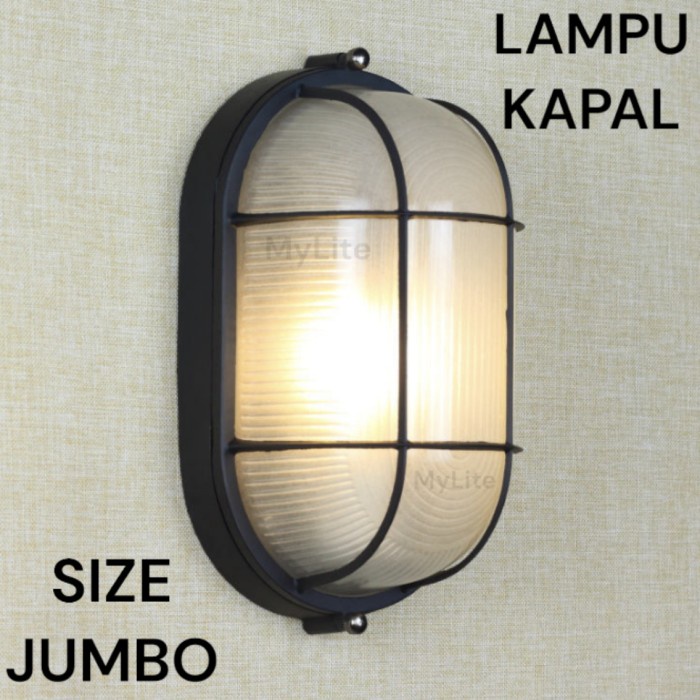 Jual Lampu Kapal Ball Ice Oval E Outdoor Jumbo Size Cm Hitam