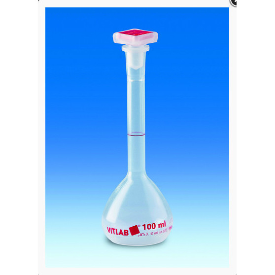 Jual VITLAB Volumetric Flask PMP 1000 ML Class A Labu Ukur Plastik