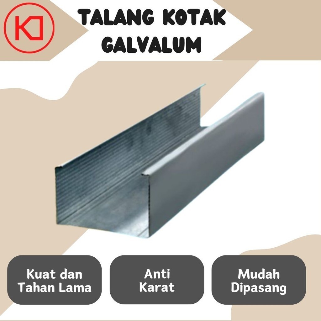 Jual Talang Air Kotak Galvalum Meter Per Lonjor Khusus Pengiriman