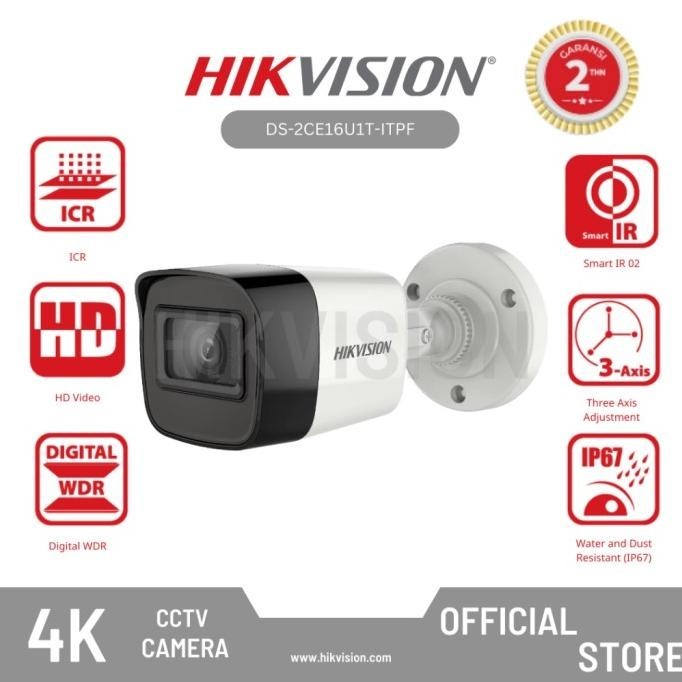 Jual Cctv Hikvision Mp K Uhd Outdoor Ds Ce U T Itpf Garansi Resmi