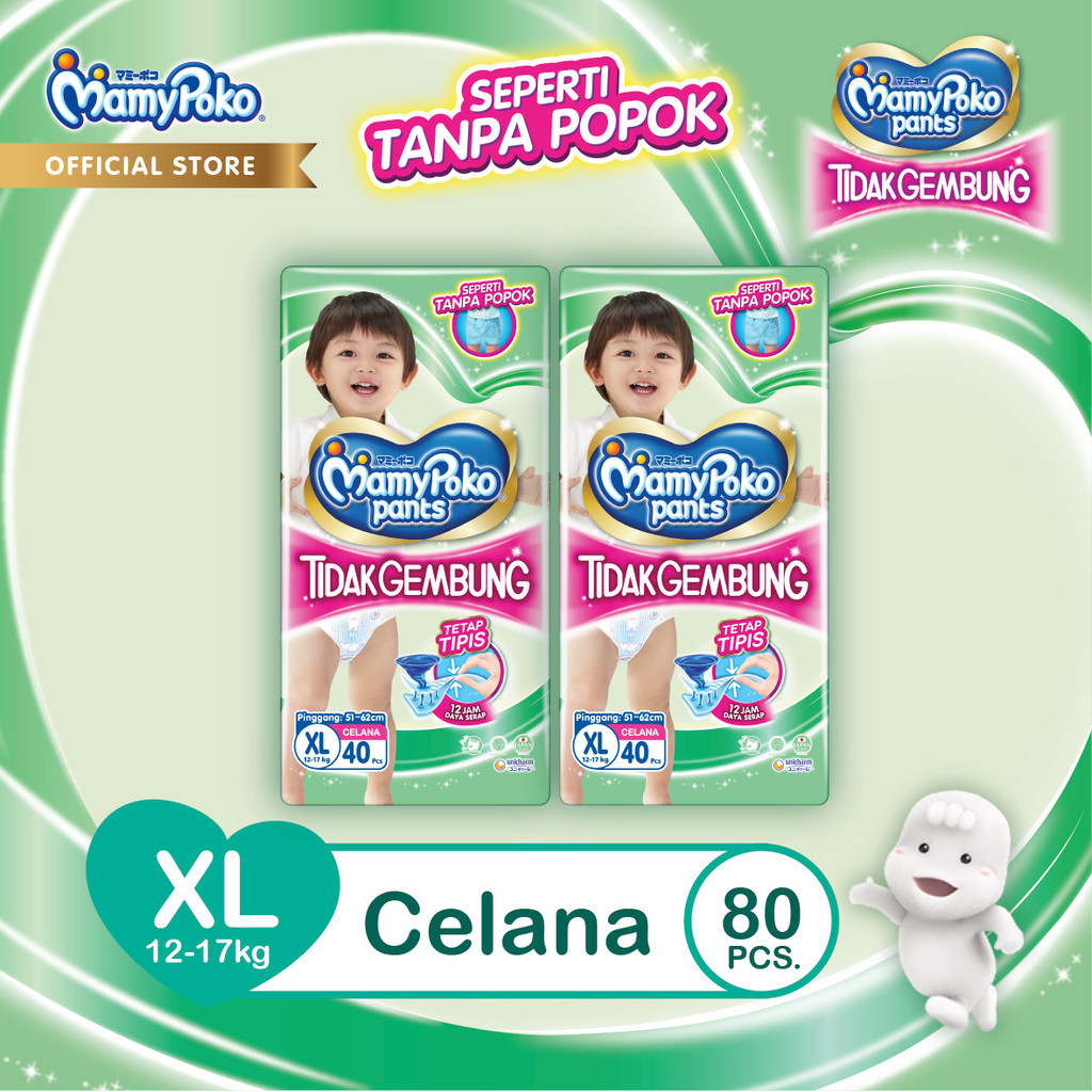 Jual MamyPoko Pants X Tra Kering Slim Tidak Gembung XL 40 2 Packs