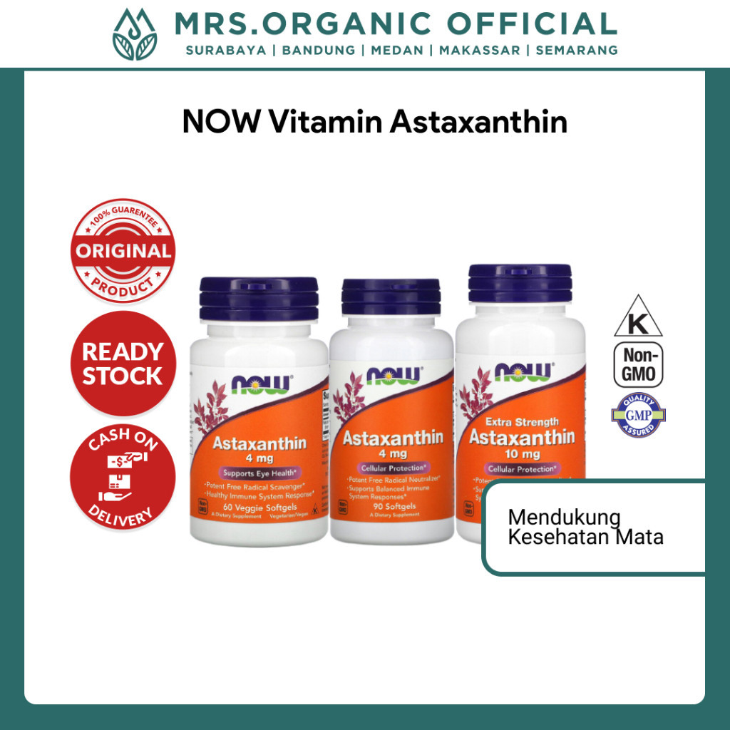 Jual Now Foods Vitamin Astaxanthin Mg Mg Softgel Kesehatan