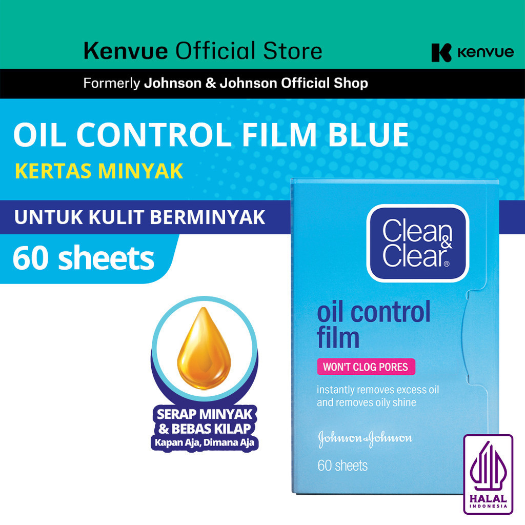 Jual Clean Clear Oil Control Film Face Paper Kertas Minyak Wajah 60s