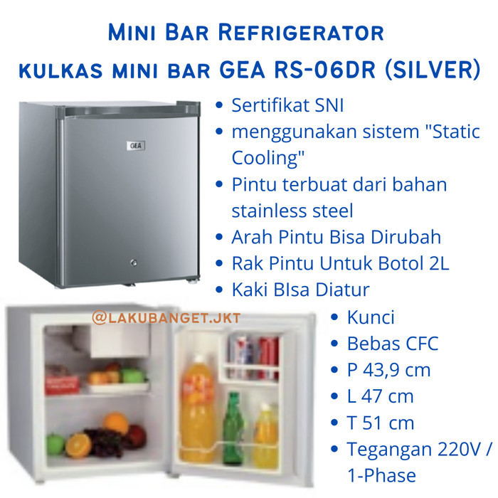 Jual Mini Bar Refrigerator Kulkas Mini Bar Gea Rs Dr Silver Rs