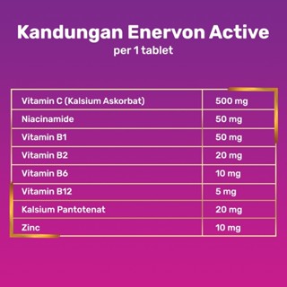 Jual Enervon Active Vitamin C Dan B Complex Suplement Produktivitas Isi