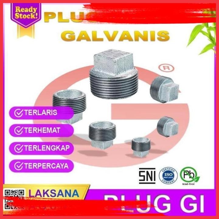 Jual LAKSA PLUG GI 2 INCH GALVANIS DOP PIPA DRAT LUAR BESI