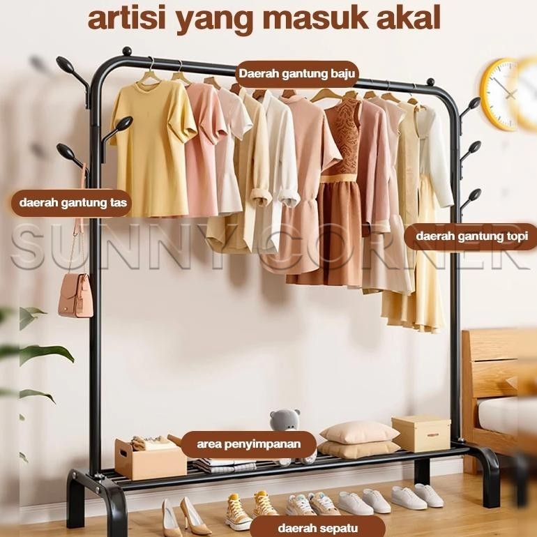 Jual Stand Hanger Gawang 150Cm Single Rak Baju Gantungan Baju Besi