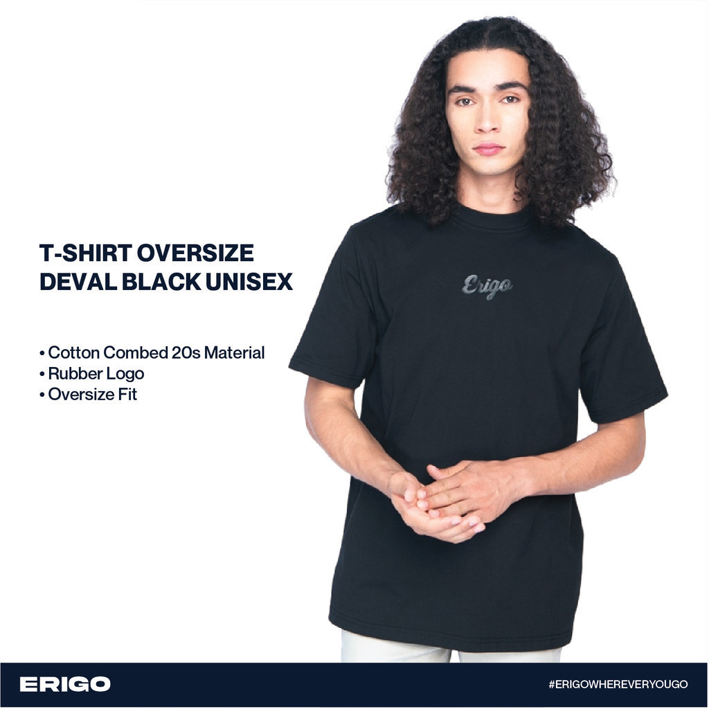 Jual Erigo T Shirt Oversize Deval Black Unisex Shopee Indonesia