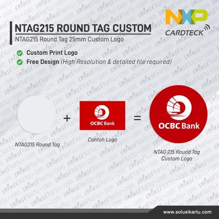 Jual CETAK PRINT LOGO NTAG215 NFC TAG 25MM NTAG 215 ANTI METAL STICKER