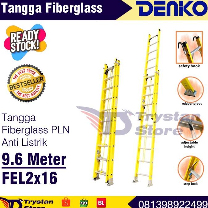 Jual Tangga Lipat Fiberglass Denko Fel X Meter Tangga Pln