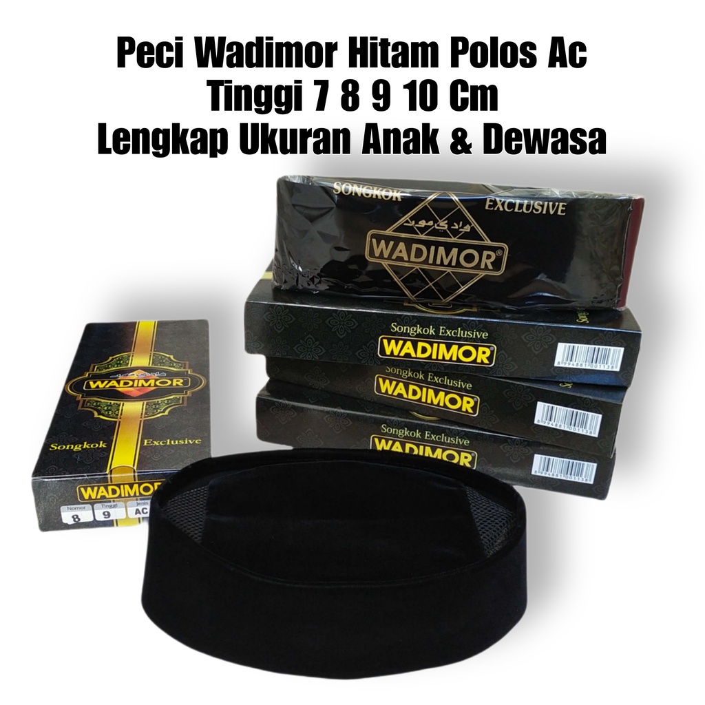 Jual Peci Wadimor Tinggi Cm Cm Cm Cm Songkok Nasional Hitam