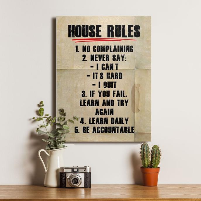 Jual Best Seller Poster Peraturan Rumah House Rules Dekorasi Hiasan