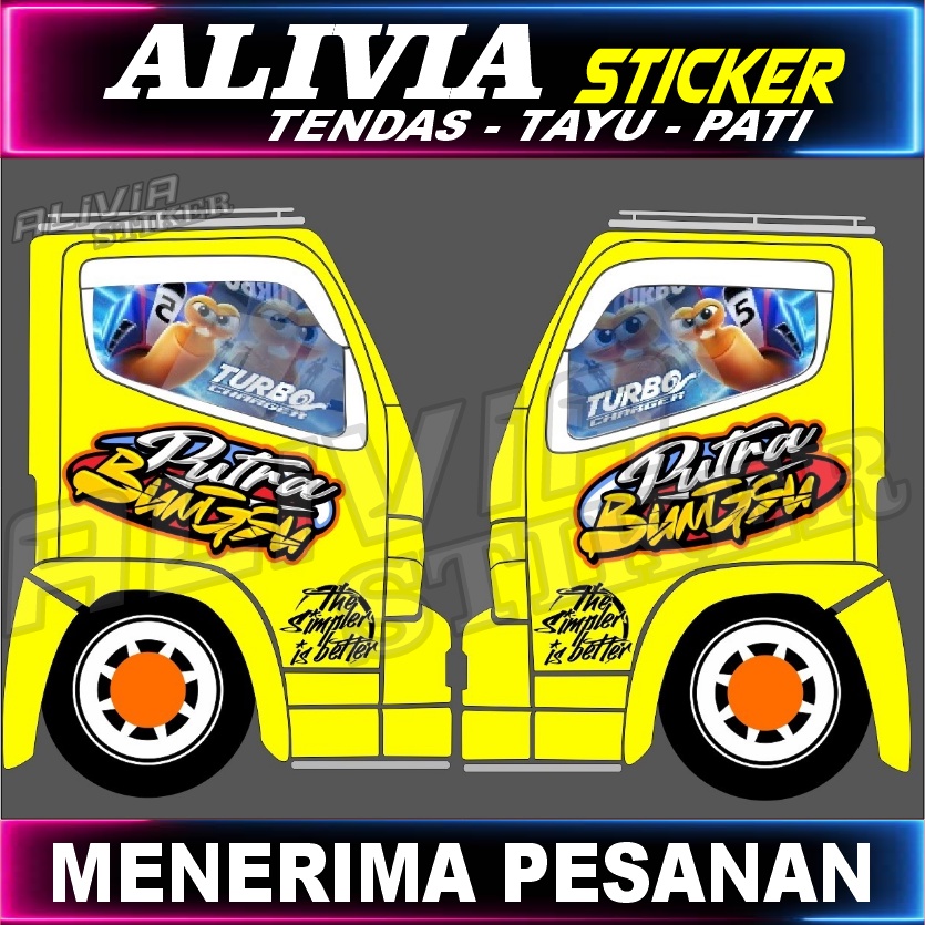 Jual Stiker One Way Printik Pintu Samping Truck Canter Bisa Custom