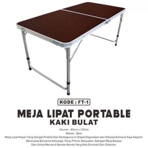 Jual Meja Lipat Koper Portable Kaki Bulat Meja Lipat Hpl Portable