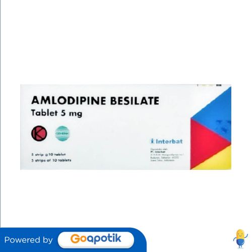 Jual AMLODIPINE BESILATE INTERBAT 5 MG BOX 50 TABLET Shopee Indonesia