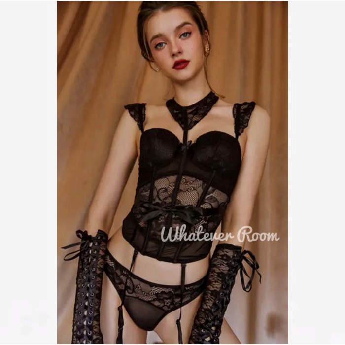 Jual Asli Florence Bodysuit Lingerie Corset Garter Teddy Bralette