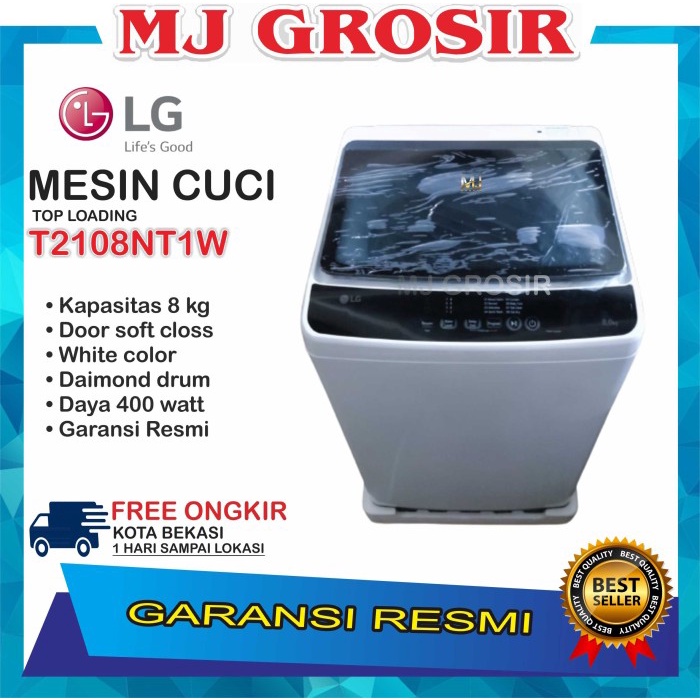 Jual MESIN CUCI 1 TABUNG LG T 2108 VSPCK T2108NT1W TOP LOADING 8 KG