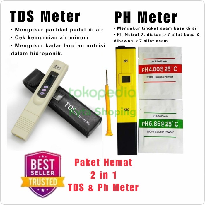 Jual Paket Alat Ukur Ph Meter Tds Tester Digital Air Akuarium