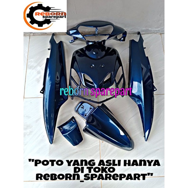 Jual Full Set Cover Body Halus Yamaha Mio Smile Moonlight Blue Cat