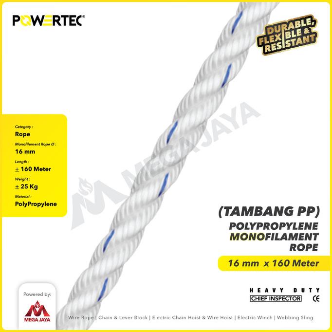 Jual Tali Tambang Pp Mm X M Polypropylene Pp Mono Rope Powertec