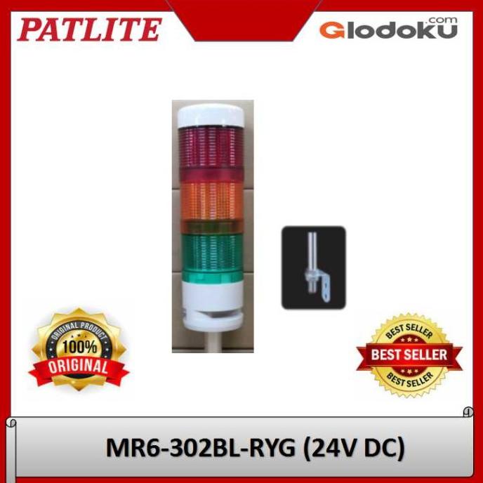 Jual Patlite Signal Tower Mr6 302Bl Ryg 24V Dc Shopee Indonesia