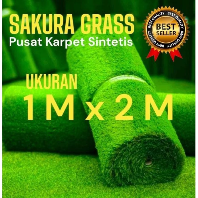 Jual PROMO 1 ROLL RUMPUT SINTETIS UKURAN 100X200 CM TIPE SWISS 30 MM