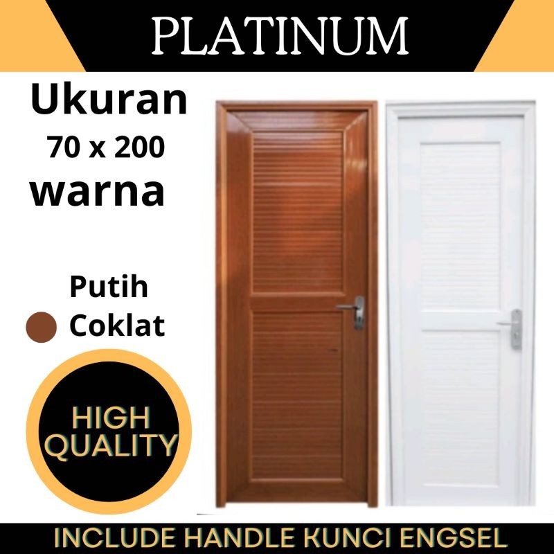 Jual Pintu Kamar Mandi PVC Tebal Platinum 70 X 200 Full Panel 2 Kotak