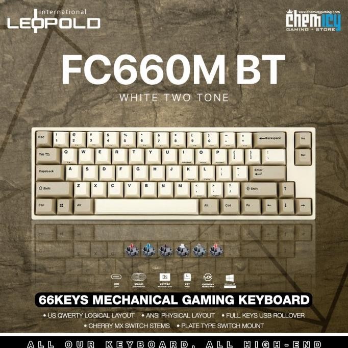 Jual New Leopold Fc660M Bt White 2 Tone Pd Mechanical Gaming Keyboard