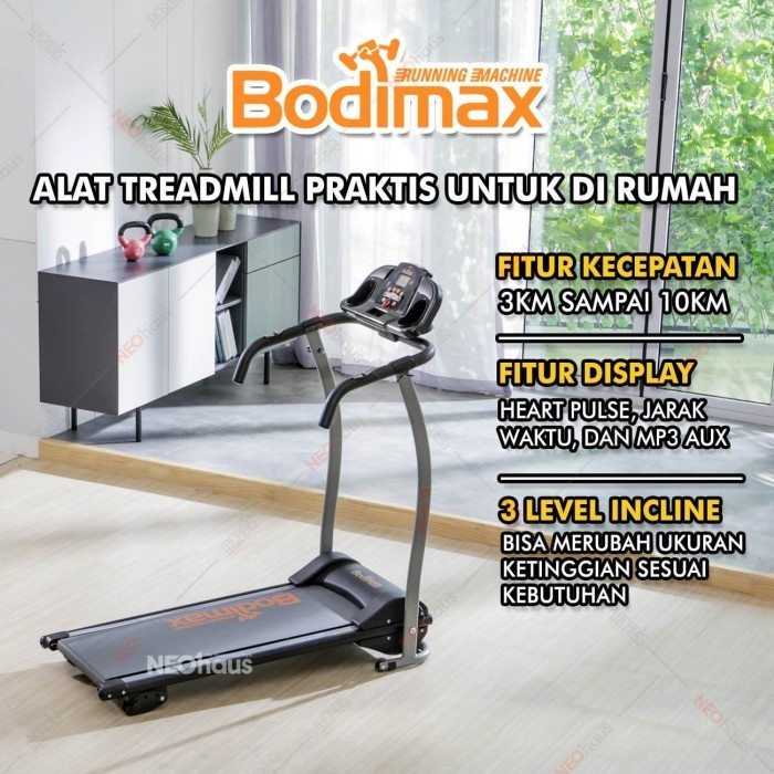 Jual Bodimax New Running Machine Treadmill Detak Jantung Shopee