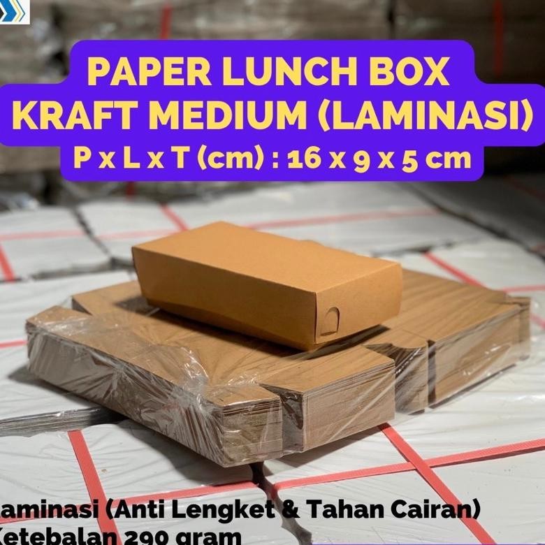 Jual Pcs Paper Lunch Box Kotak Makan Ukuran M X X Cm Lunchbox