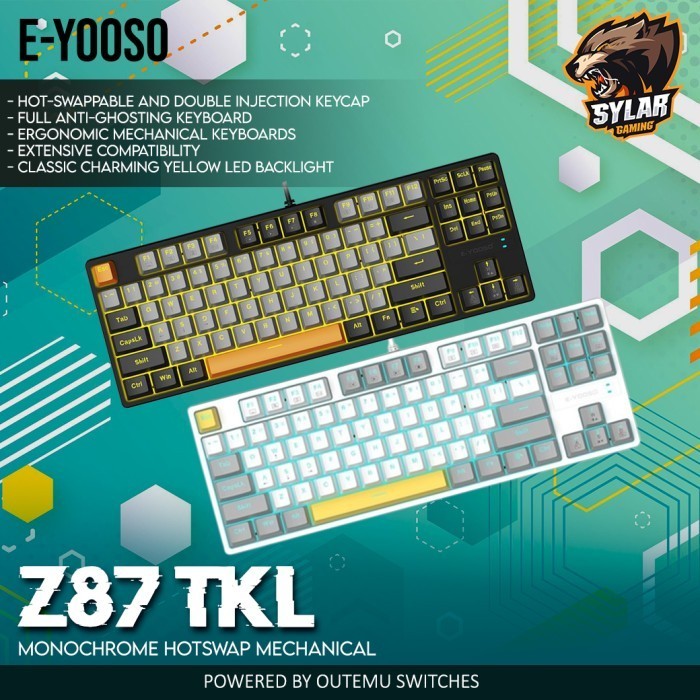 Jual Ready E Yooso Z Z Tkl Monochrome Hotswap Mechanical Gaming