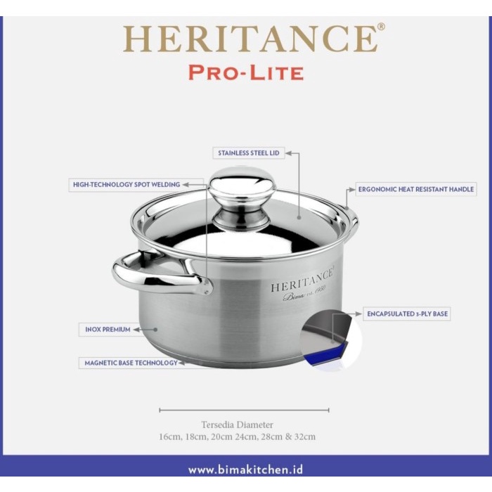 Jual Panci Saucepot Cm Bima Heritance Pro Lite Shopee Indonesia