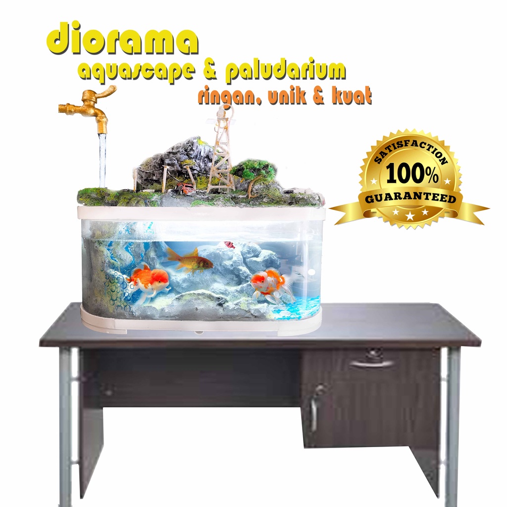 Jual Aquarium Aquascape Murah Bahan Pvc Ringan Dan Kuat Tema Tebing