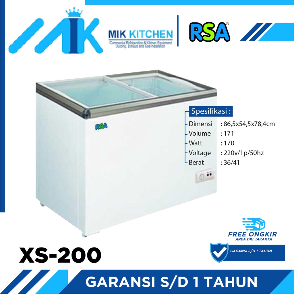 Jual Rsa Sliding Flat Glass Freezer Xs Shopee Indonesia