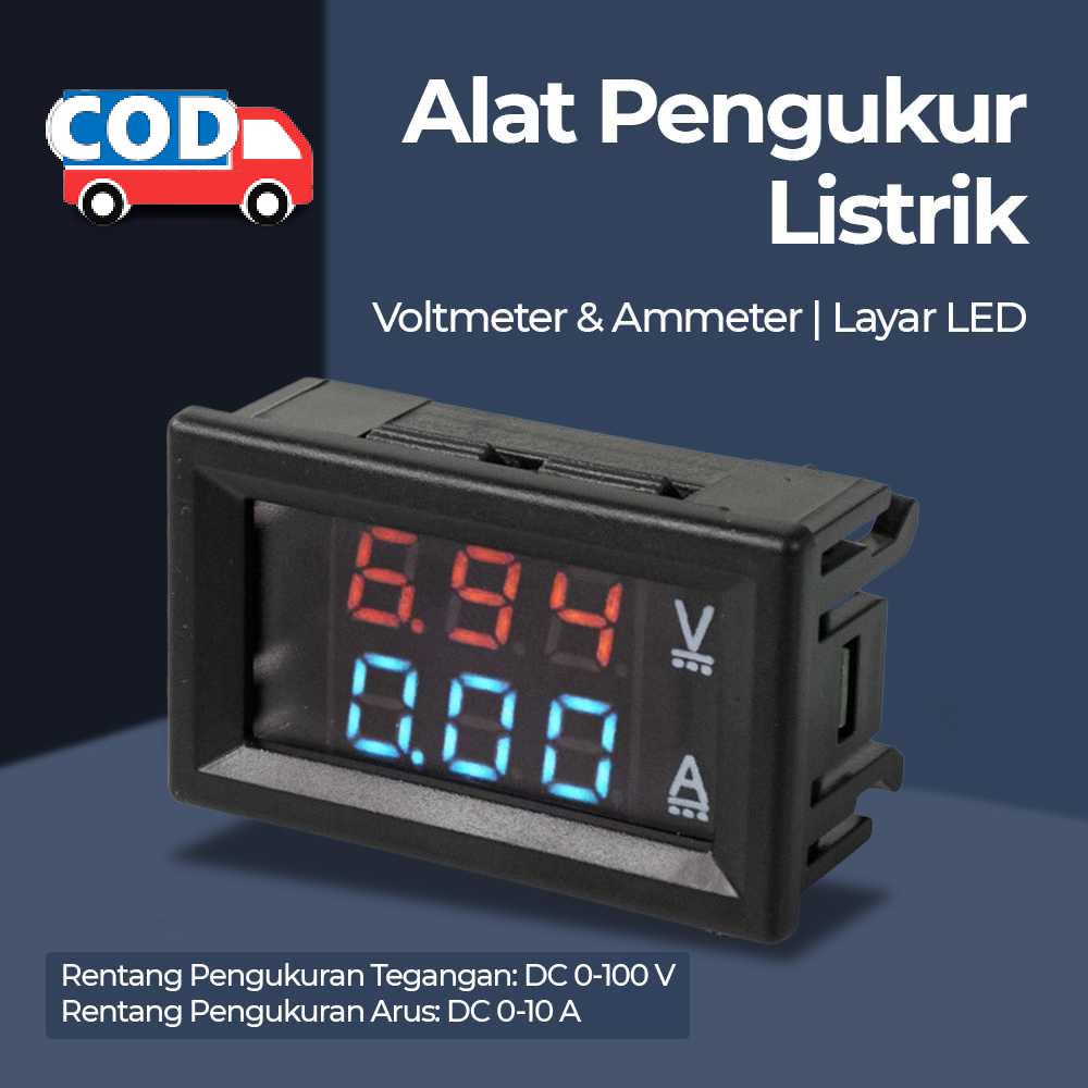 Jual Pengukur Arus Tegangan Listrik Voltmeter Ammeter Led Digital