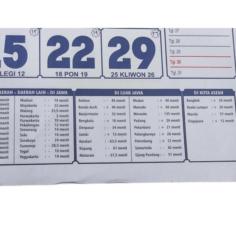 Jual KALENDER DINDING POLOS 2022 2023 MASEHI TERMURAH KALENDER BAHASA