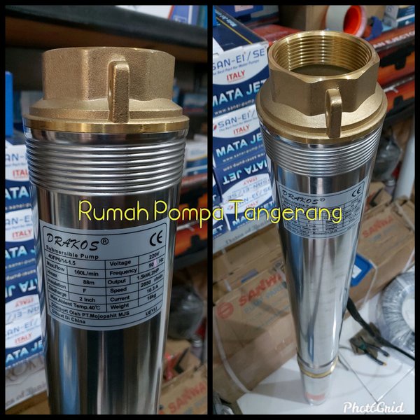 Jual Pompa Satelit DRAKOS 2hp 6 Kubik Casing Pipa 4 Inch UNIT ONLY Dan