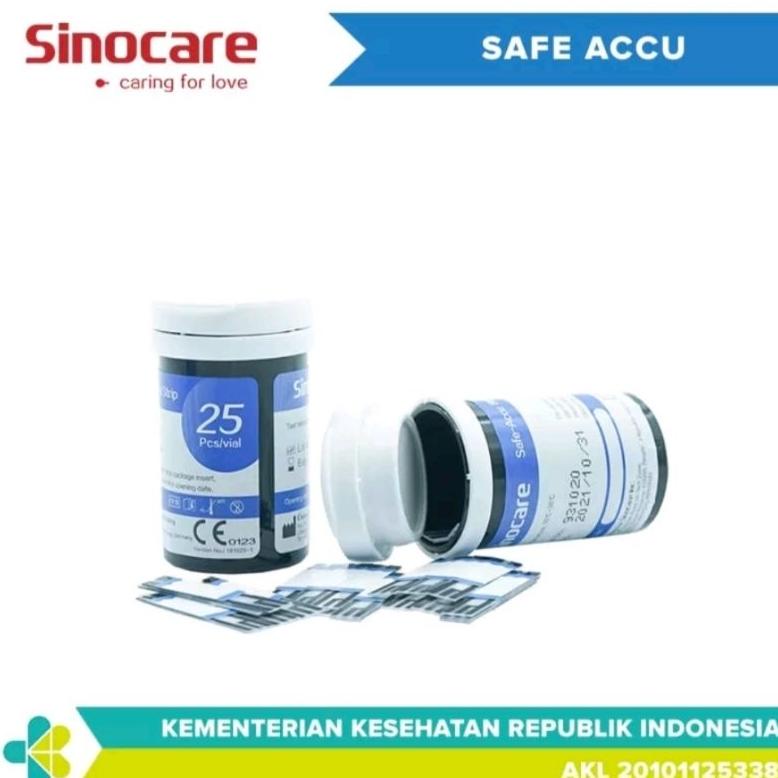 Jual New Sinocare Safe Accu Strip Gula Darah Alat Uji Cek Glukosa