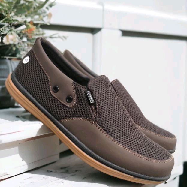 Jual Sepatu Pria Kulit Slip On Kasual Formal Kerja Kantoran Sintetis